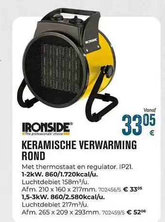 Meno Ironside Keramische Verwarming Rond aanbieding