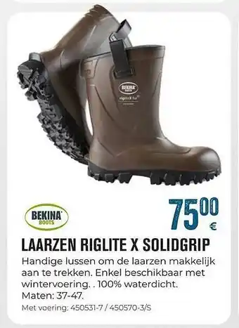 Meno Laarzen Riglite X Solidgrip Bekina aanbieding