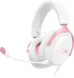 Coolblue HyperX Cloud III Wired Gaming Headset - Wit/Roze (PC, PS5, Xbox Series X/S) aanbieding