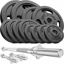 Decathlon Set gietijzeren gewichten halter Hop-Sport Strong 59kg aanbieding