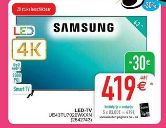 Cora Samsung Led-tv Ue43tu7020wxxn aanbieding