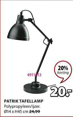 Jysk Patrik Tafellamp aanbieding