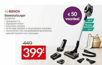 Selexion Bosch steelstofzuiger bcs812inf aanbieding
