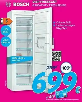 Krëfel Bosch diepvrieskast gsn36fwfv freshsense aanbieding