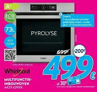 Krëfel Whirlpool multifunctieinbouwoven akz9 6290ix aanbieding
