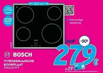 Krëfel Bosch vitrokeramische kookplaat pke645d17e aanbieding