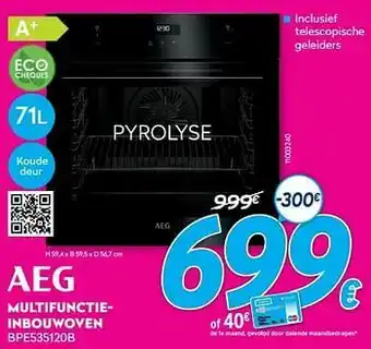 Krëfel Aeg multifunctieinbouwoven bpe535120b aanbieding