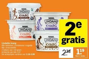 Albert Heijn Lindahls kvarg stracciatella aanbieding