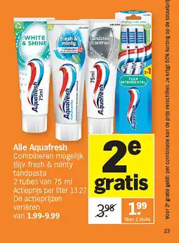 Albert Heijn Alle Aquafresh aanbieding