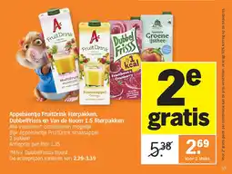 Albert Heijn Appelsientje FruitDrink literpakken, DubbelFrisss en Van de Boom 1.5 literpakken aanbieding