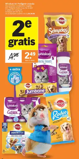 Albert Heijn Whiskas en Pedigree snacks aanbieding