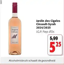 Colruyt Jardin des Cigales Cinsault-Syrah 2024/2025 aanbieding