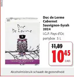 Colruyt Duc de Lerme Cabernet Sauvignon-Syrah 2024 aanbieding