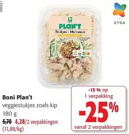 Colruyt Boni Plan’t veggiestukjes zoals kip 180 g aanbieding