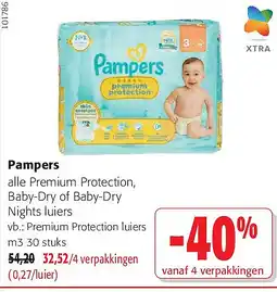 Colruyt Pampers Premium Protection luiers m3 30 stuks aanbieding