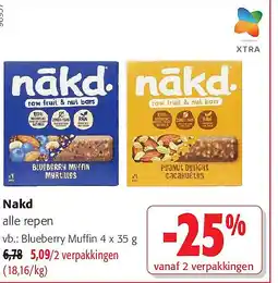 Colruyt Nakd Blueberry Muffin 4 x 35 g aanbieding