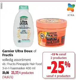 Colruyt Fructis Pineapple Hair Food 3-in-1-haarmasker 400 ml aanbieding