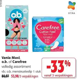 Colruyt Vania Maxi, o.b. of Carefree aanbieding