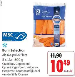 Colruyt Boni Selection Alaska-pollakfilets 5 stuks aanbieding