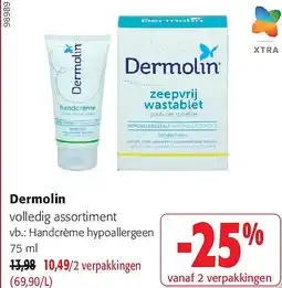Colruyt Dermolin volledig assortiment aanbieding