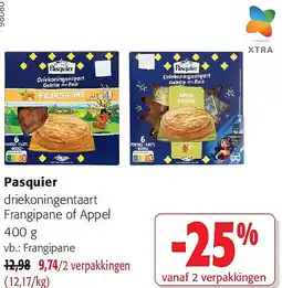 Colruyt Pasquier driekoningentaart Frangipane of Appel 400 aanbieding