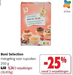 Colruyt Boni Selection mengeling voor cupcakes 250 g aanbieding