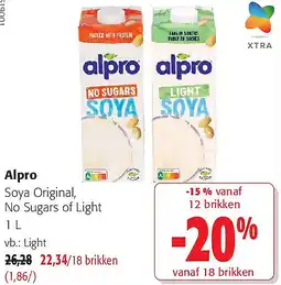 Colruyt Alpro Soya Original, No Sugars of Light 1 L aanbieding