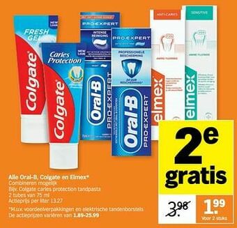 Albert Heijn Colgate caries protection tandpasta aanbieding