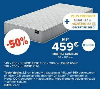De Matrassenkoning Matras kamelia aanbieding