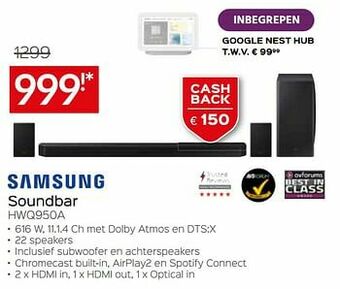 Selexion Samsung soundbar hwq950a aanbieding