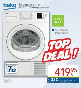 Eldi Beko Droogkast met warmtepomp aanbieding