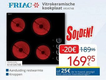 Eldi Friac Vitrokeramische kookplaat aanbieding
