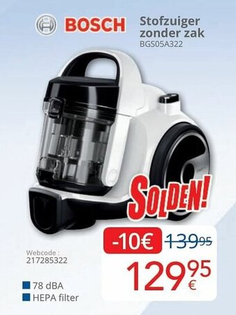 Eldi Bosch Stofzuiger zonder zak aanbieding