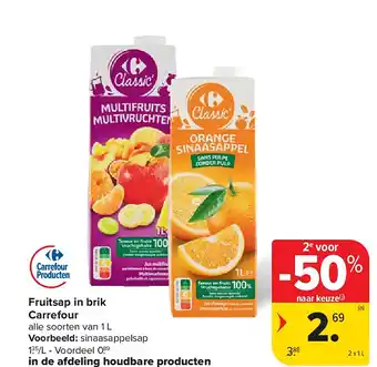 Fruitsap in brik Carrefour