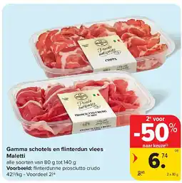 Carrefour Gamma schotels en fl interdun vlees Maletti aanbieding