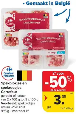 Carrefour Spekblokjes en spekreepjes Carrefour aanbieding