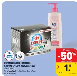 Carrefour Parafarmacieproducten (a) Carrefour Soft en Carrefour aanbieding