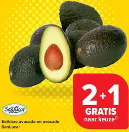 Carrefour Eetklare avocado en avocado SanLucar aanbieding