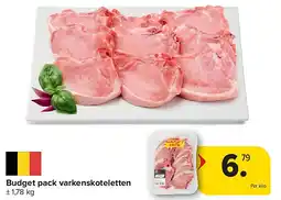Carrefour Budget pack varkenskoteletten aanbieding