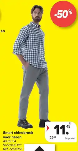 Carrefour Smart chinobroek voor heren aanbieding