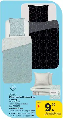 Carrefour Microvezel dekbedovertrek + 1 sloop aanbieding