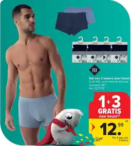 Carrefour Set van 2 boxers voor heren aanbieding