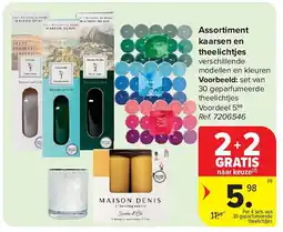 Carrefour Assortiment kaarsen en theelichtjes aanbieding