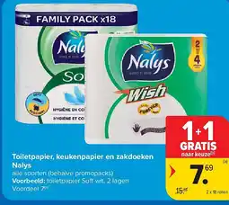 Carrefour Toiletpapier, keukenpapier en zakdoeken Nalys aanbieding