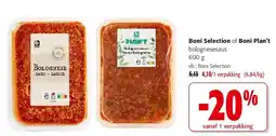 Colruyt Boni Selection of Boni Plan’t bolognesesaus 600 g aanbieding