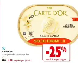 Colruyt Carte d’Or roomijs Vanille uit Madagaskar 1,3 L aanbieding