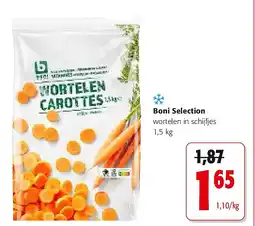 Colruyt Boni Selection wortelen in schijfjes 1,5 kg aanbieding