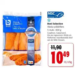 Colruyt Boni Selection Alaska-pollakfilets 5 stuks 800 g aanbieding
