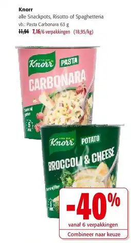 Colruyt Knorr Pasta Carbonara 63 g aanbieding