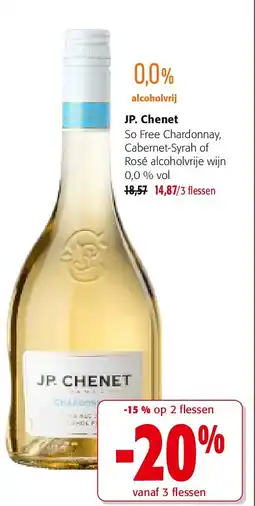 Colruyt JP. Chenet So Free Chardonnay, Cabernet-Syrah of Rosé alcoholvrije wijn 0,0 % vol aanbieding